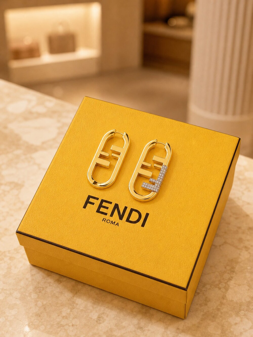 Fendi Modern Designer Earrings Style 3 | New with Box - Picture 7 of 9